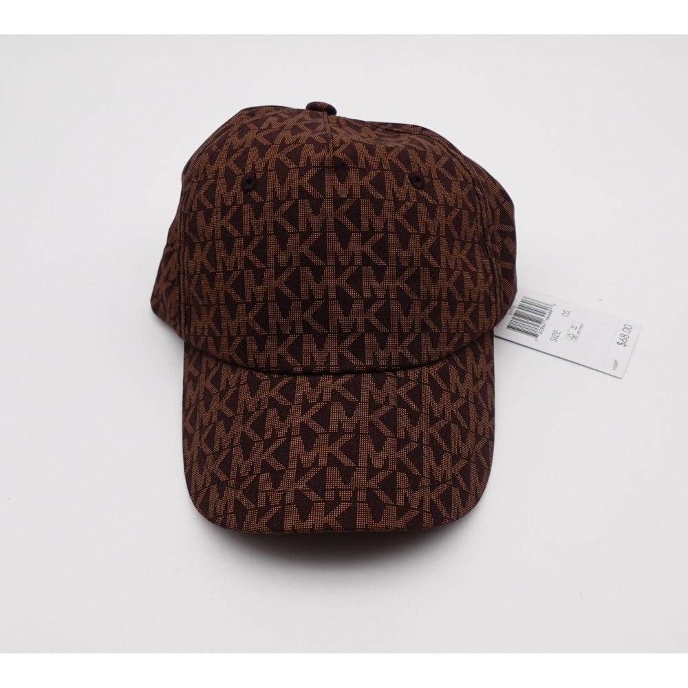 Michael Kors Signature Logo Baseball Cap Brown MK Monogram Adjustable Hat NEW - Picture 6 of 6